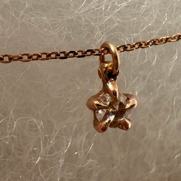 Laurie Fleming Rose Cut Diamond Moondew Necklace 14k Rose Gold - Picture 14 of 15